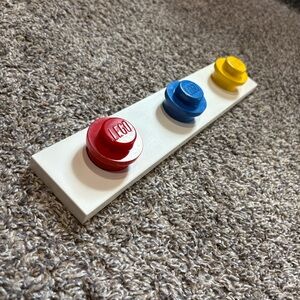 Wall LEGO White Base with Red, Blue, Yellow hooks